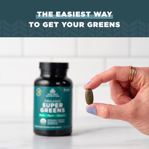 Ancient Nutrition Super Greens with Probiotics, Organic Superfood Tablets 30 Servings, 90 Count