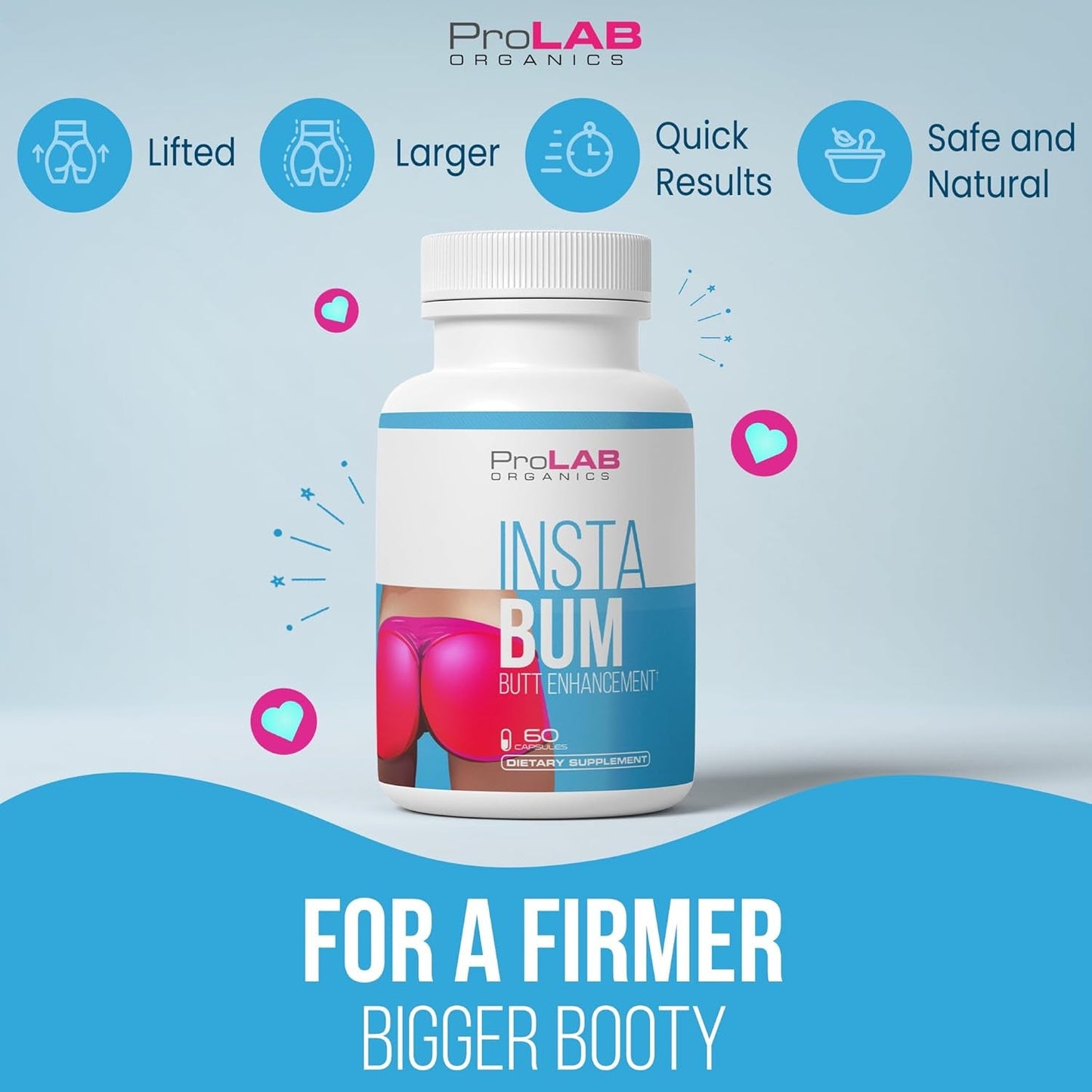 Instabum Bum Enhancement Pills – Lift, Shape, and Fill Glutes – Fast Growth for Bigger Butt and HIPS