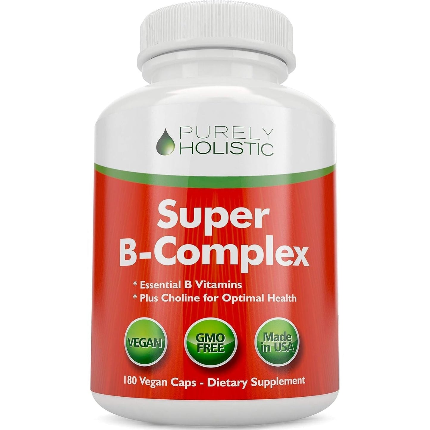 Vitamin B Complex - 8 Super B Complex Vitamins 180 Capsules - Made in the USA