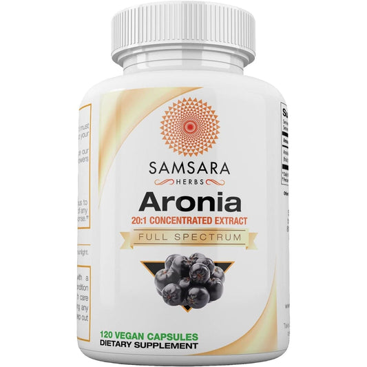 Aronia Berry 20:1 Extract - Antioxidant, Flavonoids and Polyphenols Supplement (120 of 500Mg Capsules)