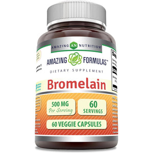 Amazing Formulas Bromelain 500Mg 2400 GDU, 60 Veggie Capsules - Made in USA 