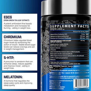Nutrex Lipo 6 Nighttime Fat Burner | Melatonin Sleep Aid & Weight Loss Diet Pills (30 Servings)