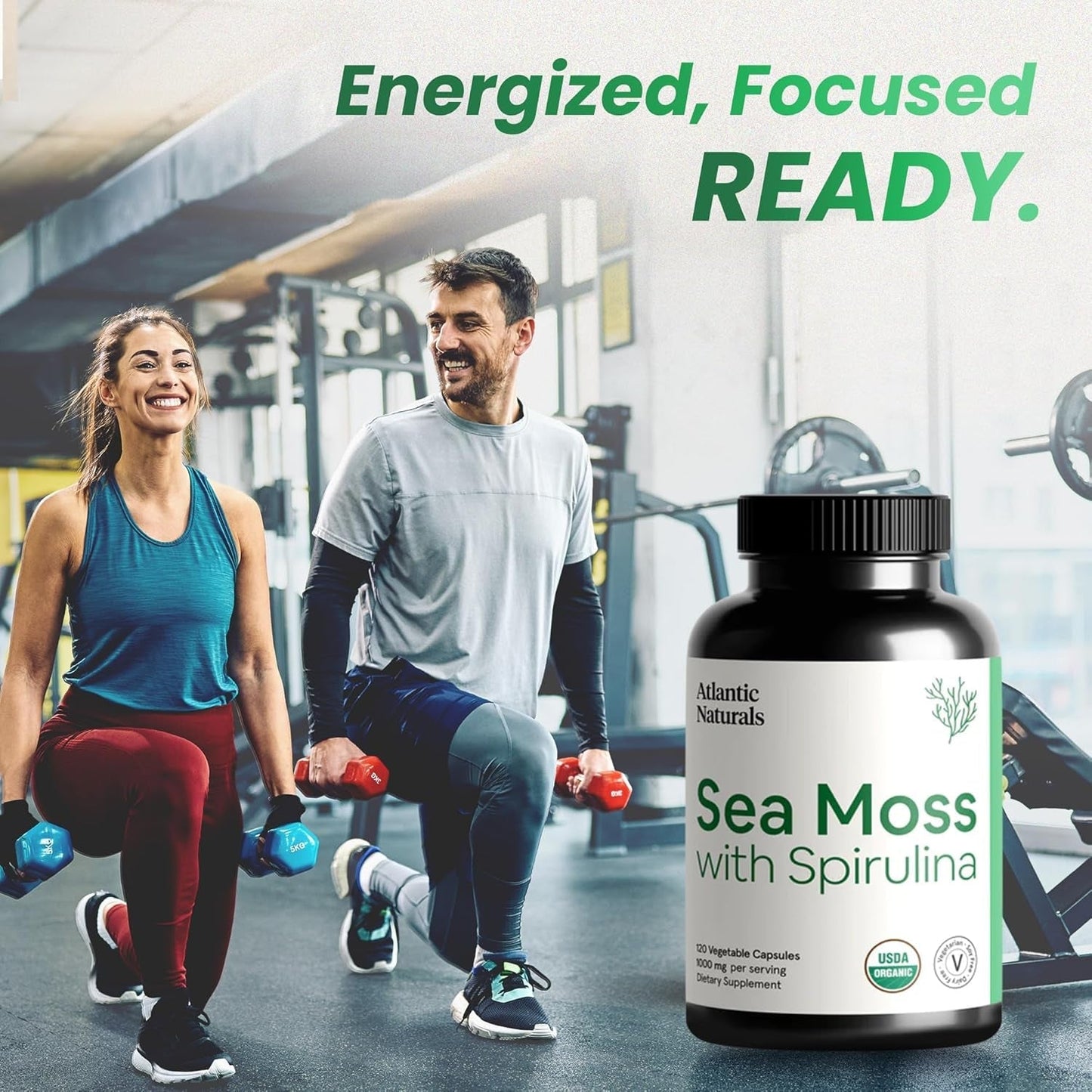 Atlantic Naturals Sea Moss with Spirulina Superfood Capsules (120 Ct)