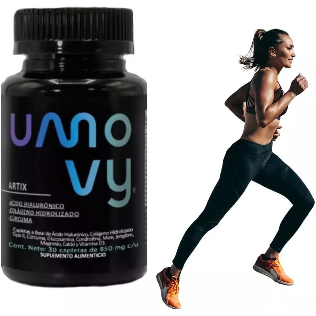 Umovy Artix Hydrolyzed Collagen Type II, Hyaluronic Acid, Turmeric, Glucosamine, Chondroitin, MSM, Ginger, Magnesium, Calcium, Vitamin D Supplement, 30 Capsules