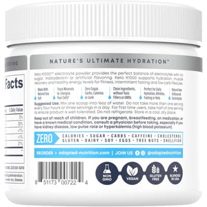 Hi-Lyte Keto K1000 Electrolyte Powder | Unflavored | Hydration Supplement Drink Mix 50 Servings