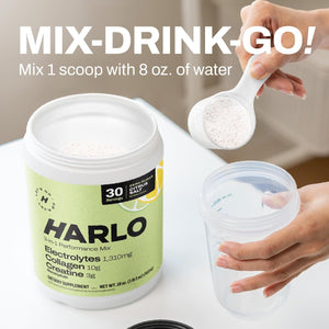 Harlo - Orange Salt Electrolyte Drink Mix with Bovine Collagen & Creatine - Post Workout Recovery