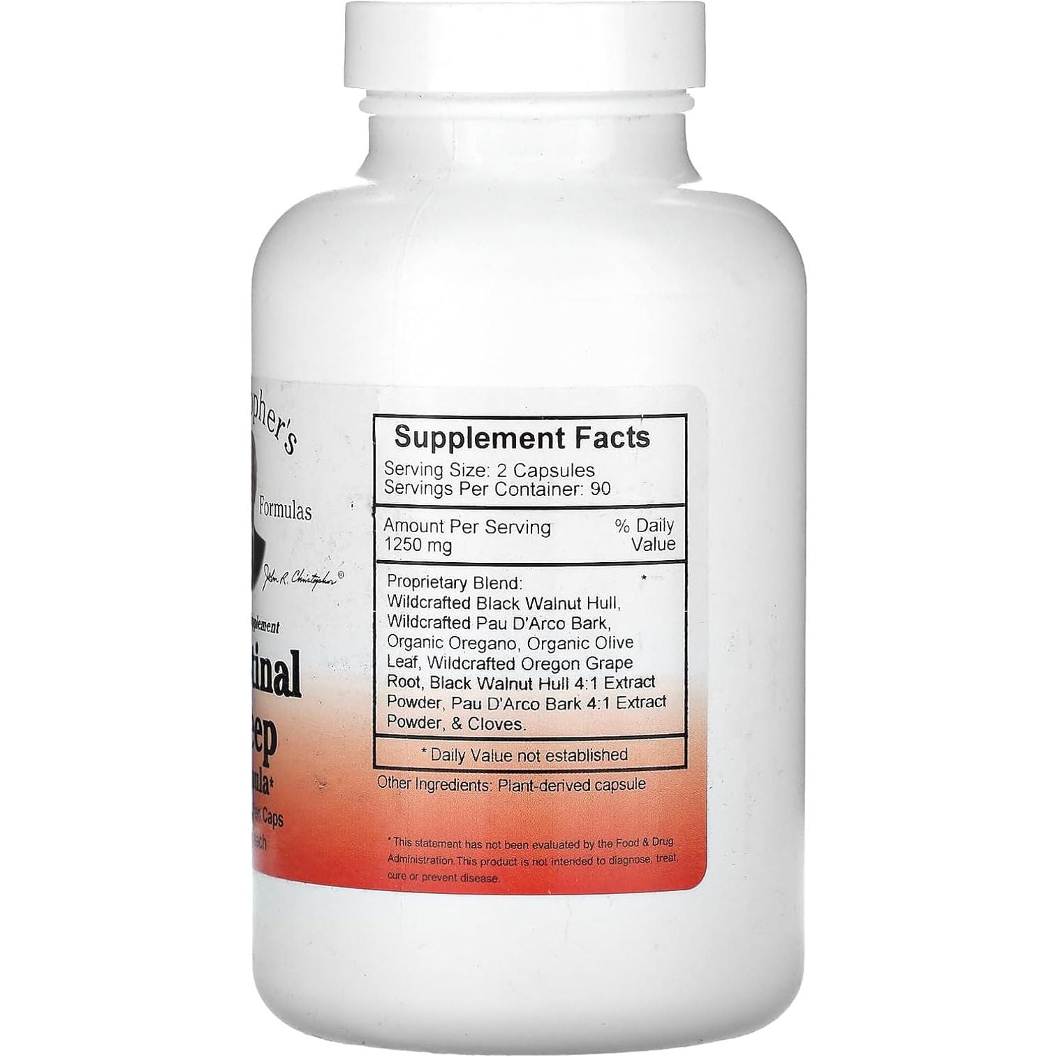 Christopher'S Original Formulas Intestinal Sweep -- 625 Mg - 180 Vegetarian C.