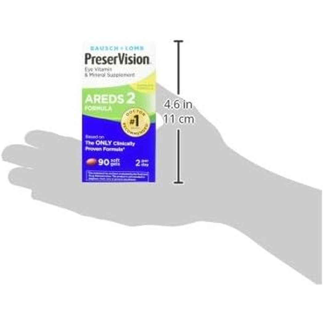Preservision AREDS 2 Eye Vitamin & Mineral Supplement, Contains Lutein, Vitamin C, Zeaxanthin, Zinc & Vitamin E, 90 Softgels