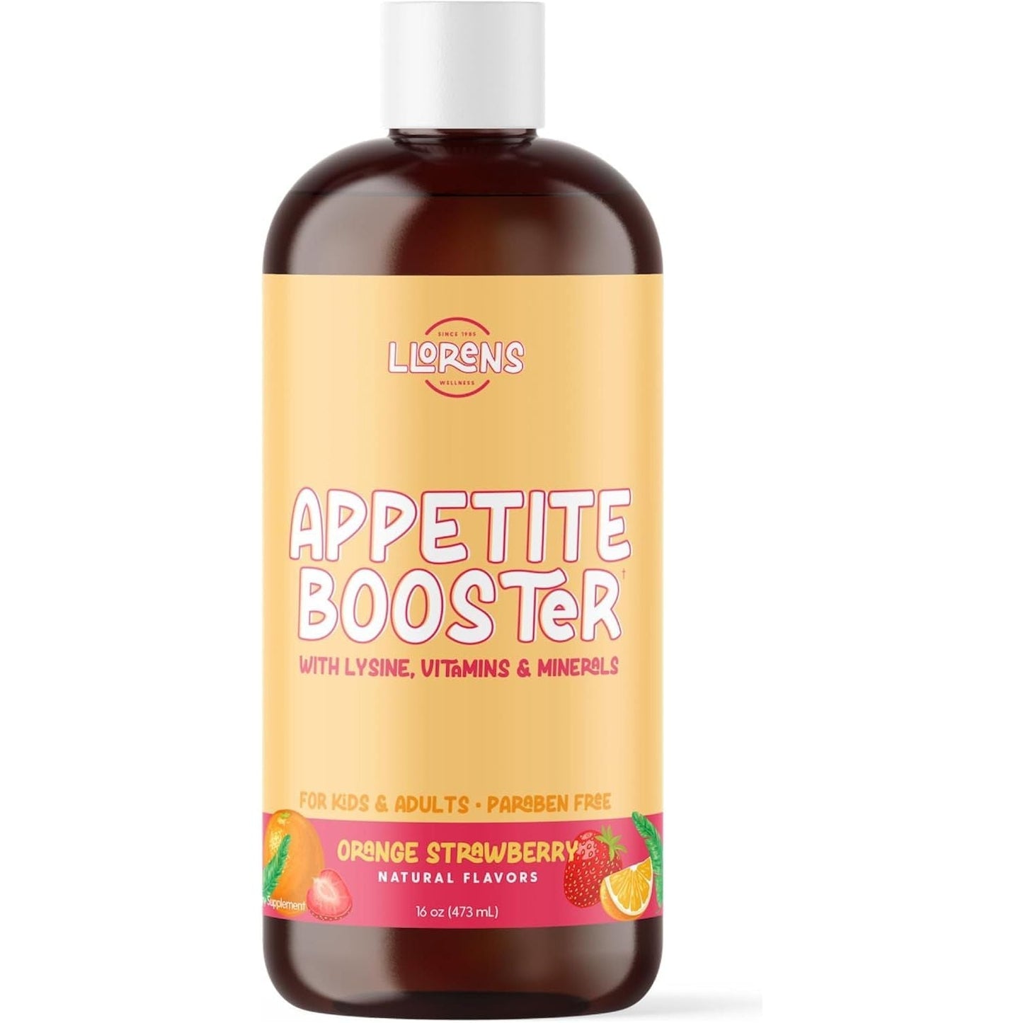Appetite Booster Weight Gainer for Kids, 16 Fl Oz, Natural Orange Strawberry by Llorens Wellness