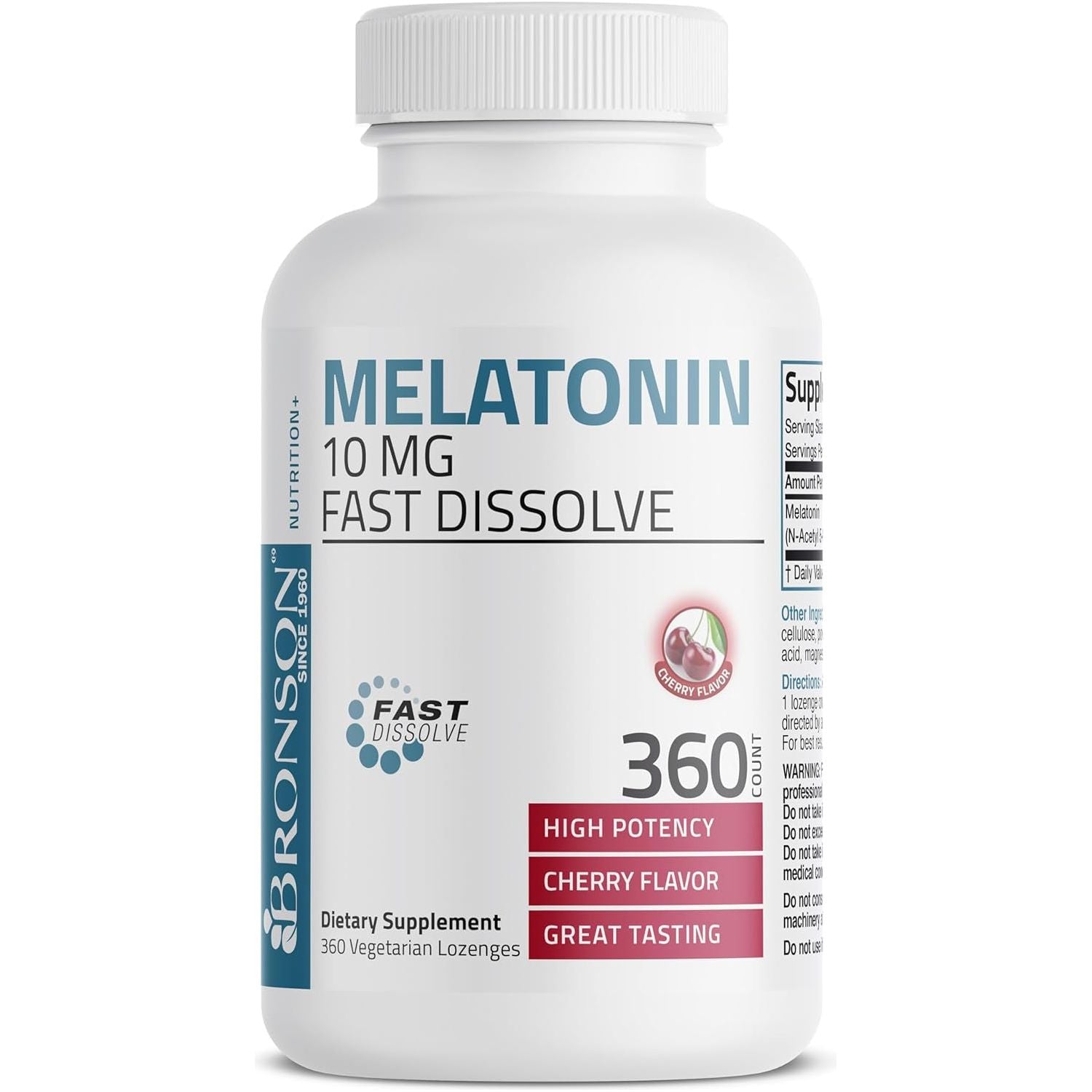Bronson Melatonin 10Mg Fast Dissolve Cherry Flavored Tablets 360 Count