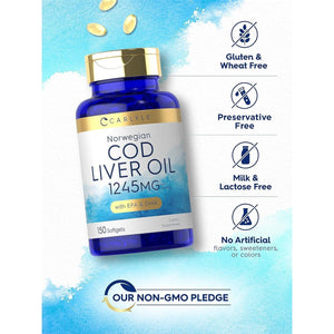 Carlyle Norwegian Cod Liver Oil with EPA & DHA | 1245Mg | 150 Softgels
