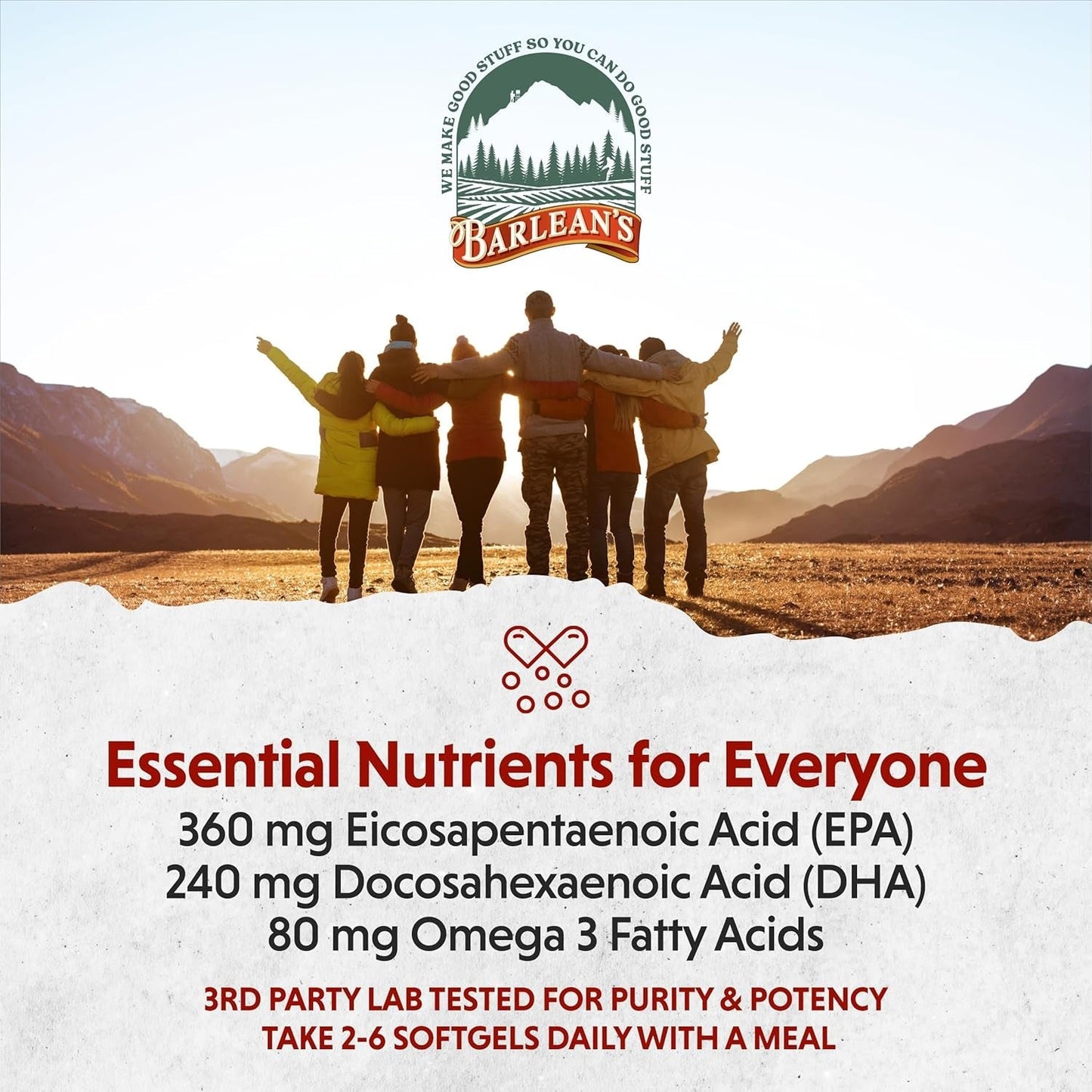 Barlean'S Omega 3 Fish Oil Supplements, 600Mg  with EPA & DHA for Joint, Brain, & Heart Health, 250 Count