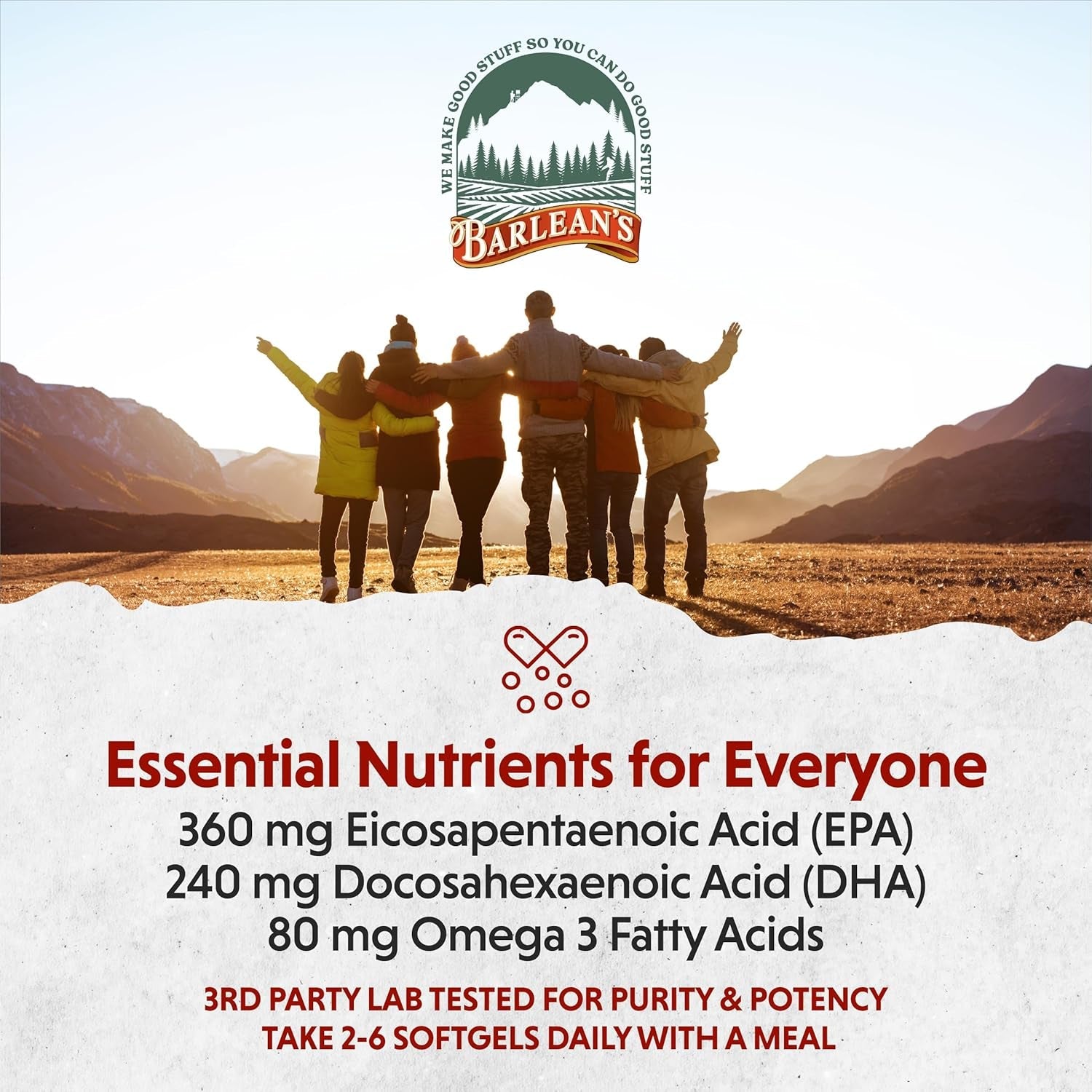 Barlean'S Omega 3 Fish Oil Supplements, 600Mg  with EPA & DHA for Joint, Brain, & Heart Health, 250 Count