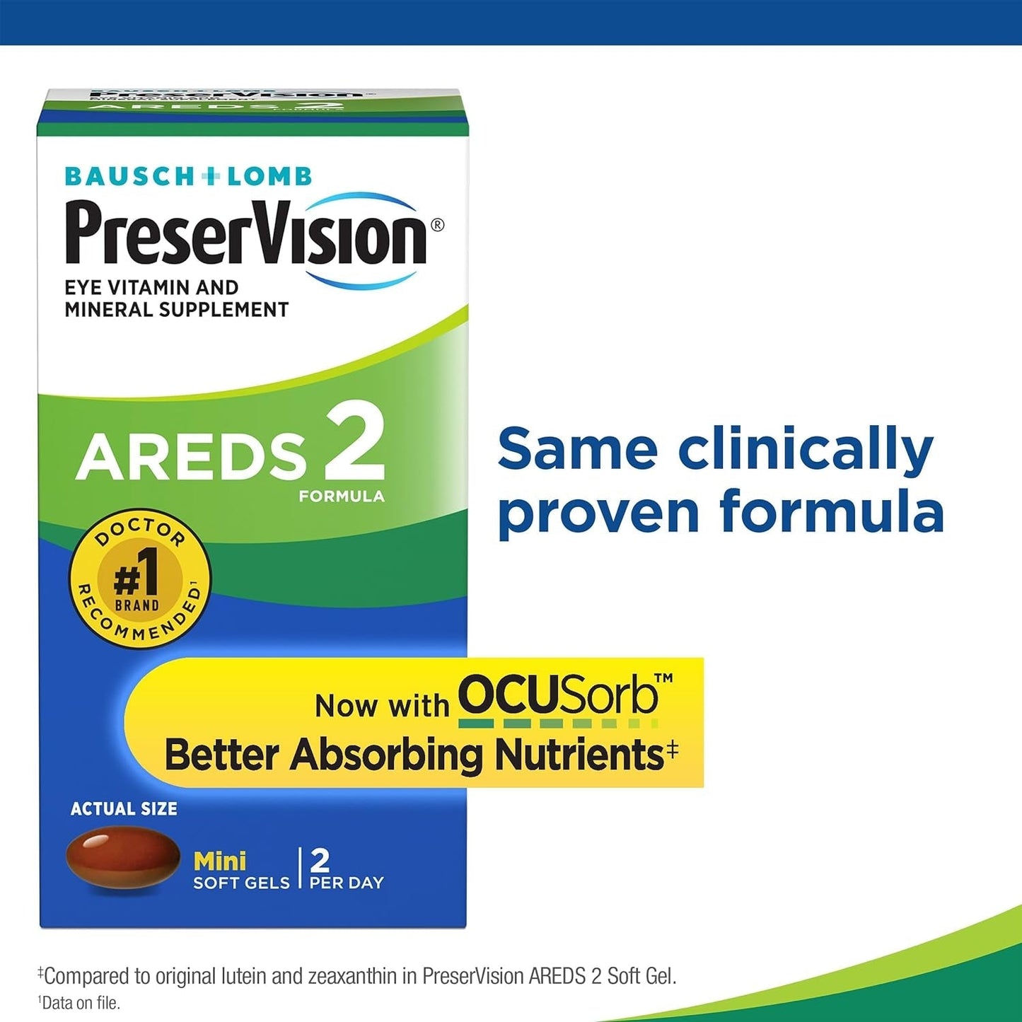 Preservision AREDS 2 Eye Vitamin & Mineral Supplement, Contains Lutein, Vitamin C, Zeaxanthin, Zinc & Vitamin E, 130 Softgels