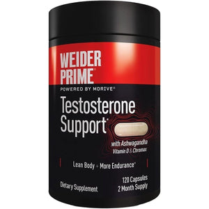 Weider Prime Low T Support - KSM 66 Ashwagandha - Improve Energy, Lean Body Mass - 2 Month Supply