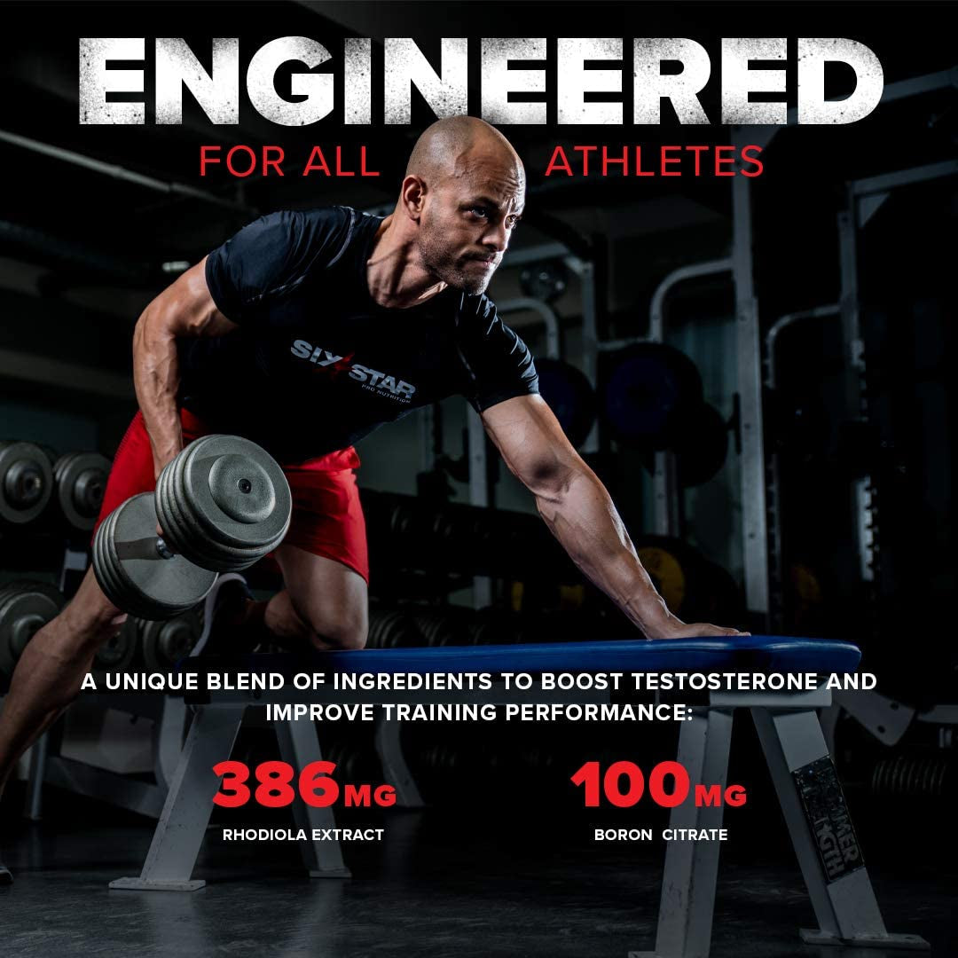 Six Star Nutrition Testosterone Booster for Men with Rhodiola Extract and Boron Citrate 60 Pills