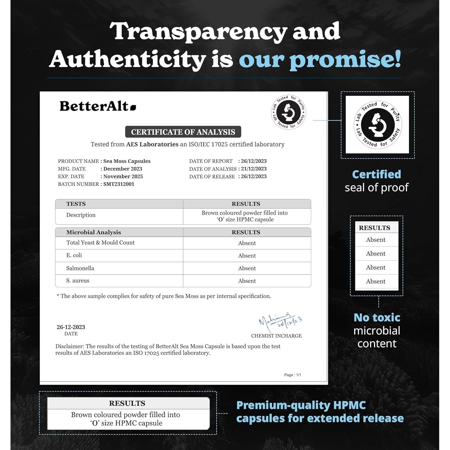Sea Moss Capsules- Irish Sea Moss with Black Seed Oil, Ashwagandha & Black Pepper for Stamina, Strength & Endurance 60 Servings