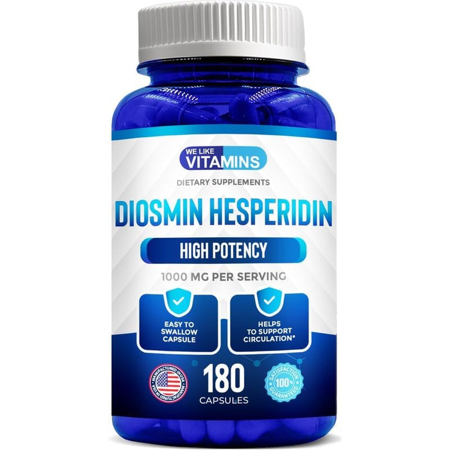We like Vitamins Diosmin Hesperidin 1000Mg – Helps to Support Healthy Circulation, Veins, Capillaries, and Lymphatic Drainage 180 Capsules