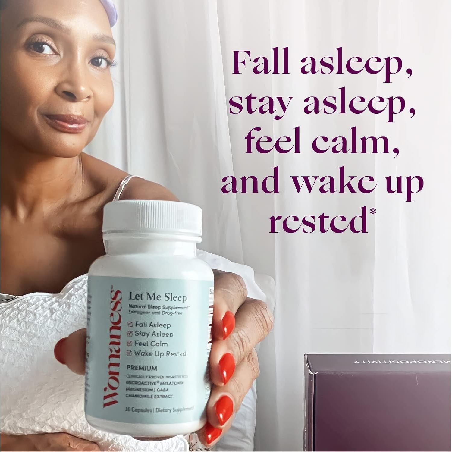 Womaness Let Me Sleep Supplement - Nighttime Sleeping Aid for Women (30 Capsules)
