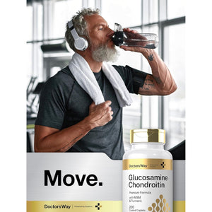Doctor'S Way Glucosamine Chondroitin Turmeric MSM | 200 Caplets | Advanced Support Complex