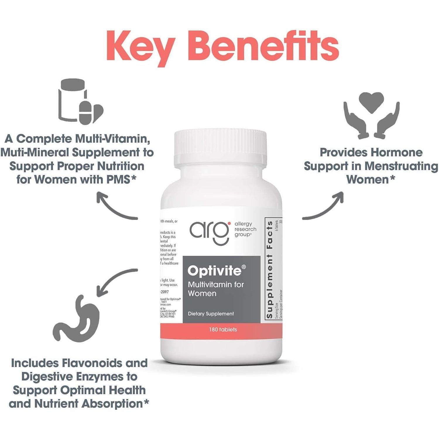 Optimox Optivite PMT Supplement - PMS Support for Women, Hormonal Balance - 180 Count