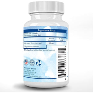 Purethentic Naturals Policosanol 20Mg | Supports Cardiovascular & Cholesterol Health* 100 Veg Capsules