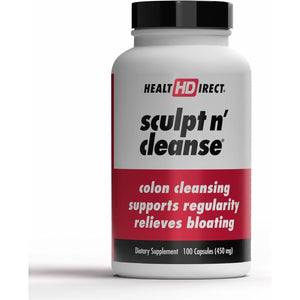 HEALTH DIRECT Sculpt N' Cleanse - Herbal Colon Cleanse for Digestive Health & Regularity 100 Capsules