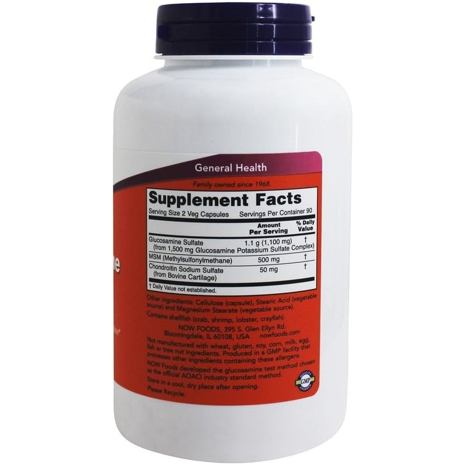 Glucosamine & MSM plus Chondroitin Sulfate - Now Foods - 180 - Vegicapsule