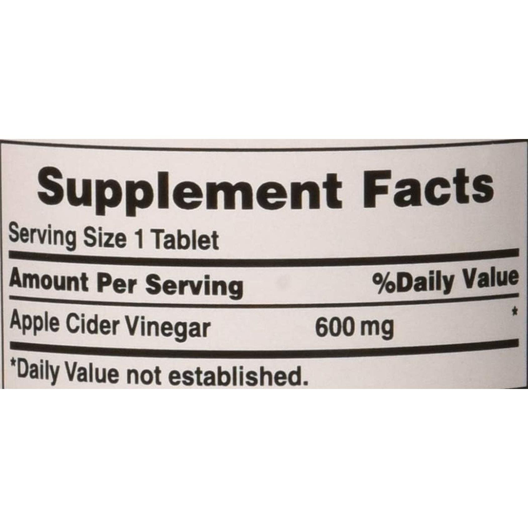 Puritan'S Pride Apple Cider Vinegar 600 Mg, Vegetarian Dietary Supplement, 6 Month Supply, 200 Tablets