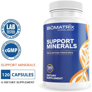 Biomatrix Mineral Supplement, Chelated Minerals | Iron-Free, Calcium, Magnesium, Copper, Zinc, Vitamin D, Iodine 30-Day Supply