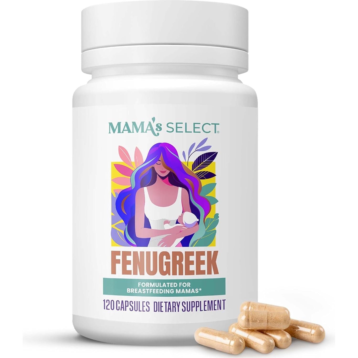 Mama'S Select Organic Fenugreek Capsules – Natural Herbal Lactation Supplement to Boost Milk Supply