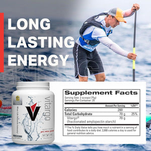 Vitargo Carbohydrate Powder, 4.4 LB Plain, Pre, Intra & Post, Sugar-Free Complex Carb Powder for Recovery, Endurance & Muscle Gain