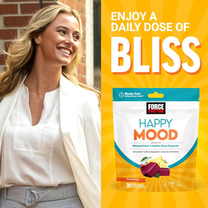 FORCE FACTOR Mood Support and Mood Balance Supplement - Tropical Fruit Flavor, 30 Soft Chews