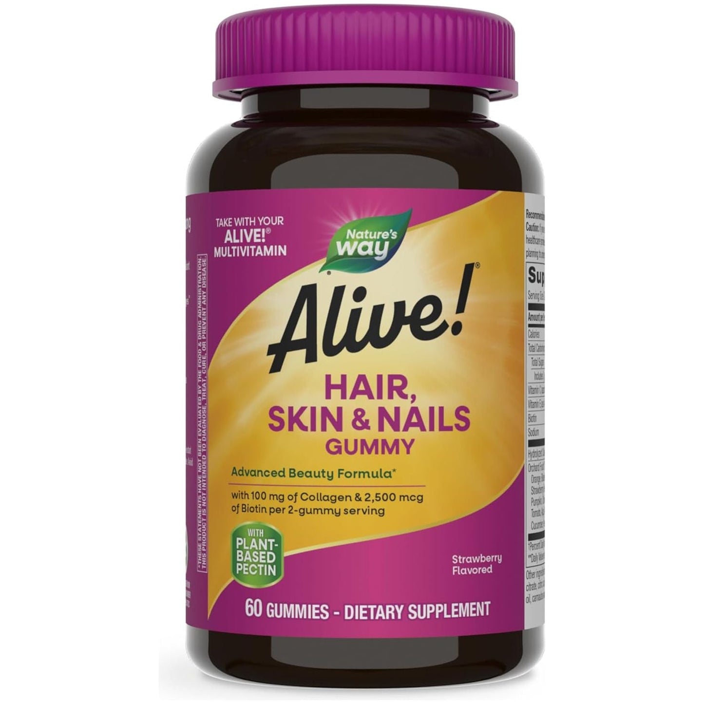 Nature'S Way Alive! Hair, Skin & Nails Gummies, Advanced Beauty Formula*, 60 Gummies