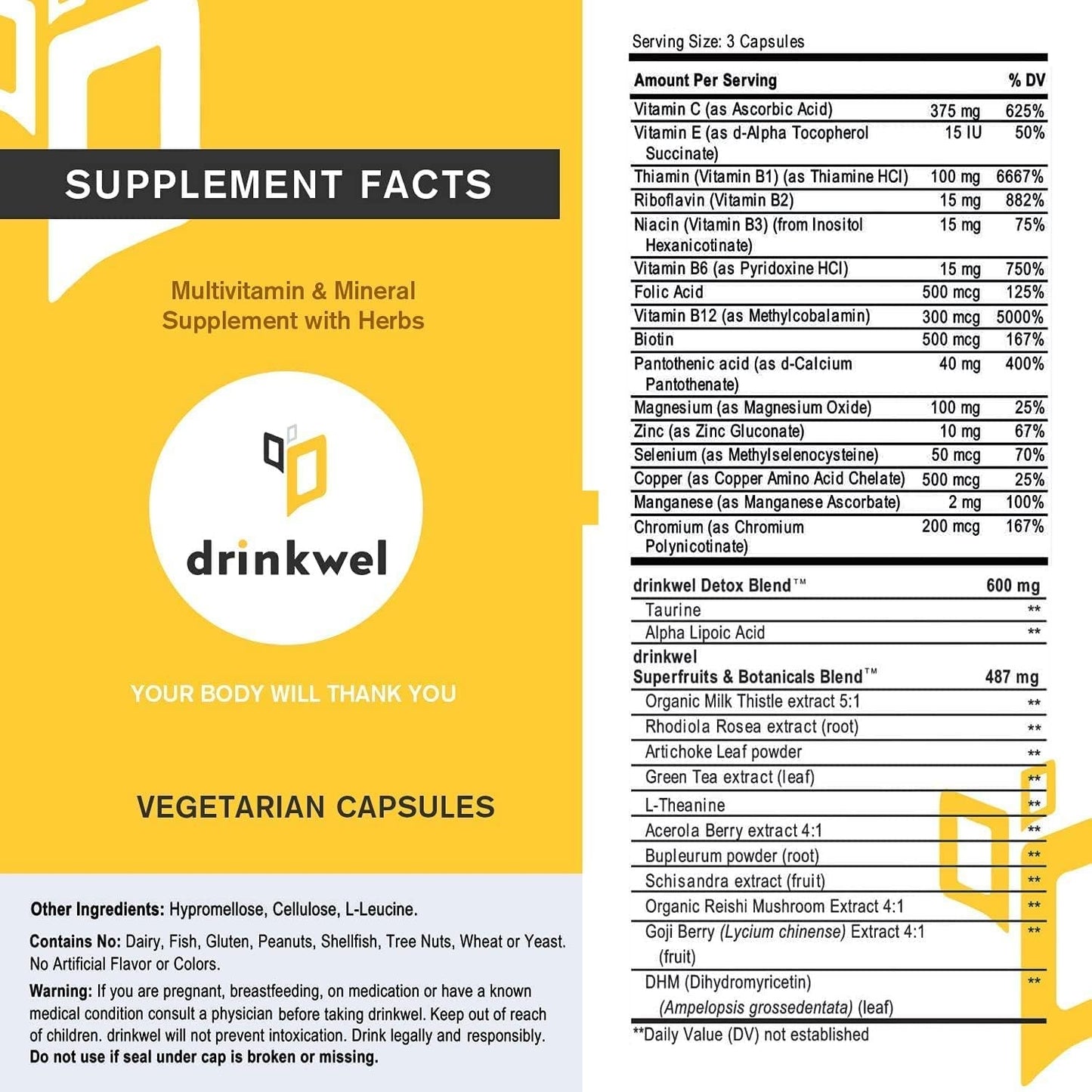 Drinkwel for Liver Support & Detox Multivitamin, 90 Count