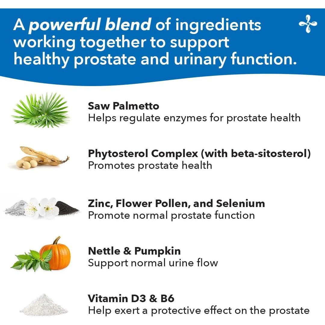 Lifeseasons Prostate Support Supplement - Promote Healthy Prostate Function & Normal Urinary Flow - 60 Softgels
