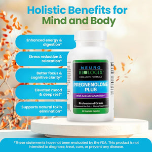 Pregnenolone plus Supplement for Women to Support Energy, Mood & Mental Clarity 60 Capsules