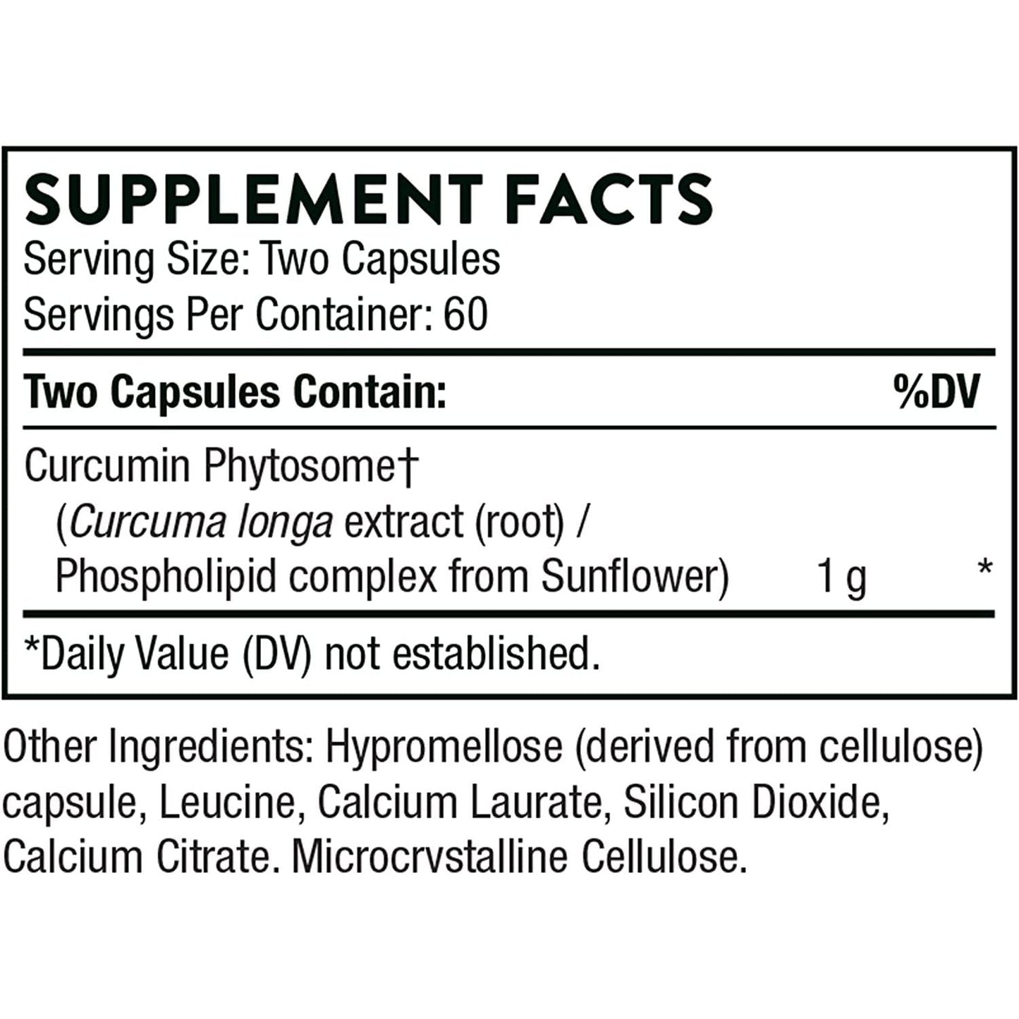 THORNE Curcumin Phytosome 1000 Mg - Supports Health in Joints, Muscles, GI Tract, Liver, and Brain - 120 Capsules