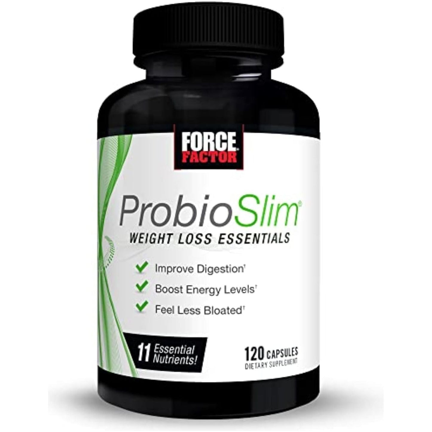 FORCE FACTOR Probioslim Weight Loss Essentials Complete Daily Digestive Health and Weight Loss Probiotic Supplement 120 Capsules