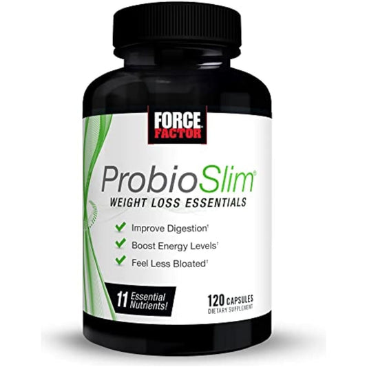 FORCE FACTOR Probioslim Weight Loss Essentials Complete Daily Digestive Health and Weight Loss Probiotic Supplement 120 Capsules