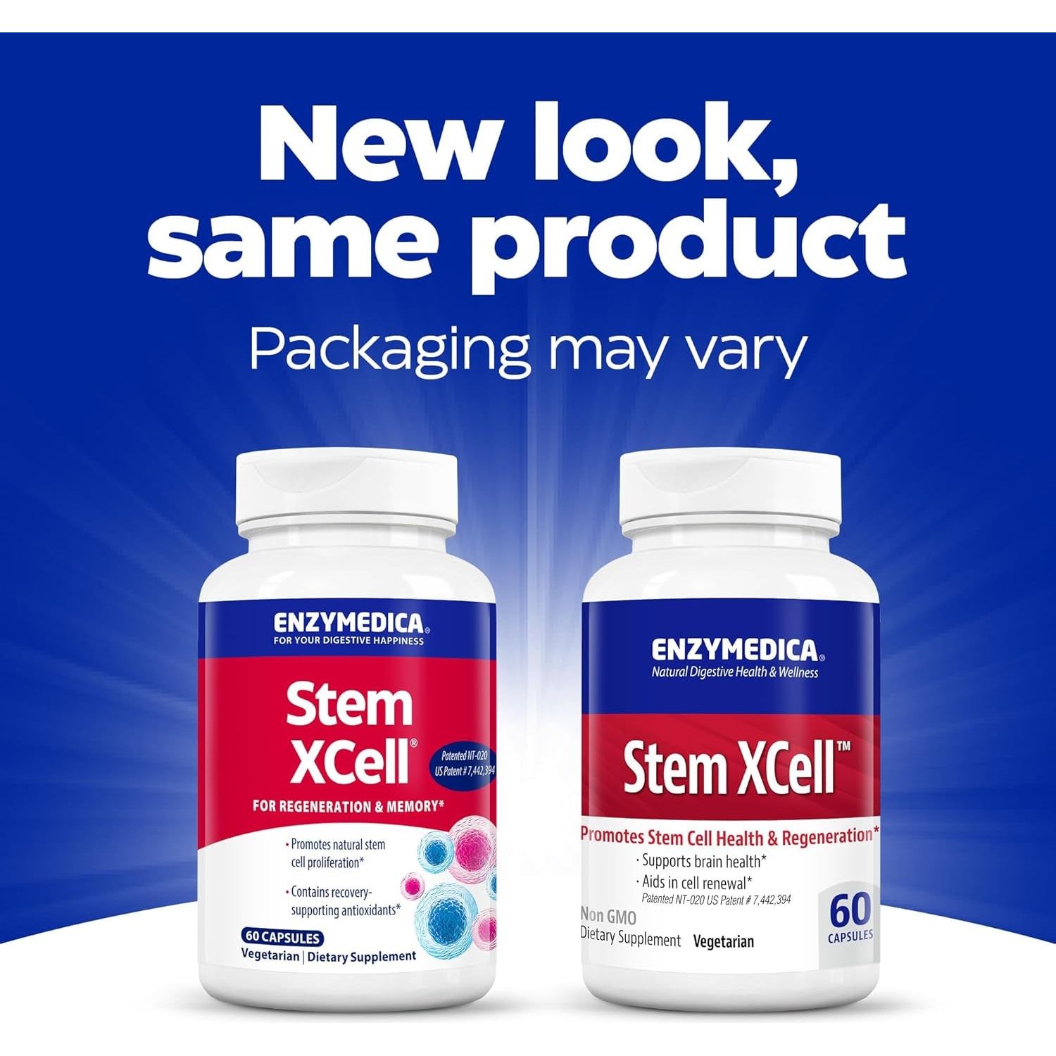 Enzymedica, Stem Xcell, Enzyme and Antioxidant Support for Brain and Cellular Health, 60 Capsules