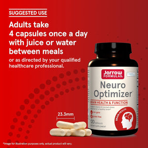Jarrow Formulas Neuro Optimizer with 7 Neuro-Nutrient Ingredients for Brain Health and Antioxidant Support, 120 Capsules
