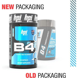 BPI Sports B4 – Extra-Strength Fat Burner –  Caffeine, Niacin, Quercetin, Yohimbine – 30 Servings – 710Mg