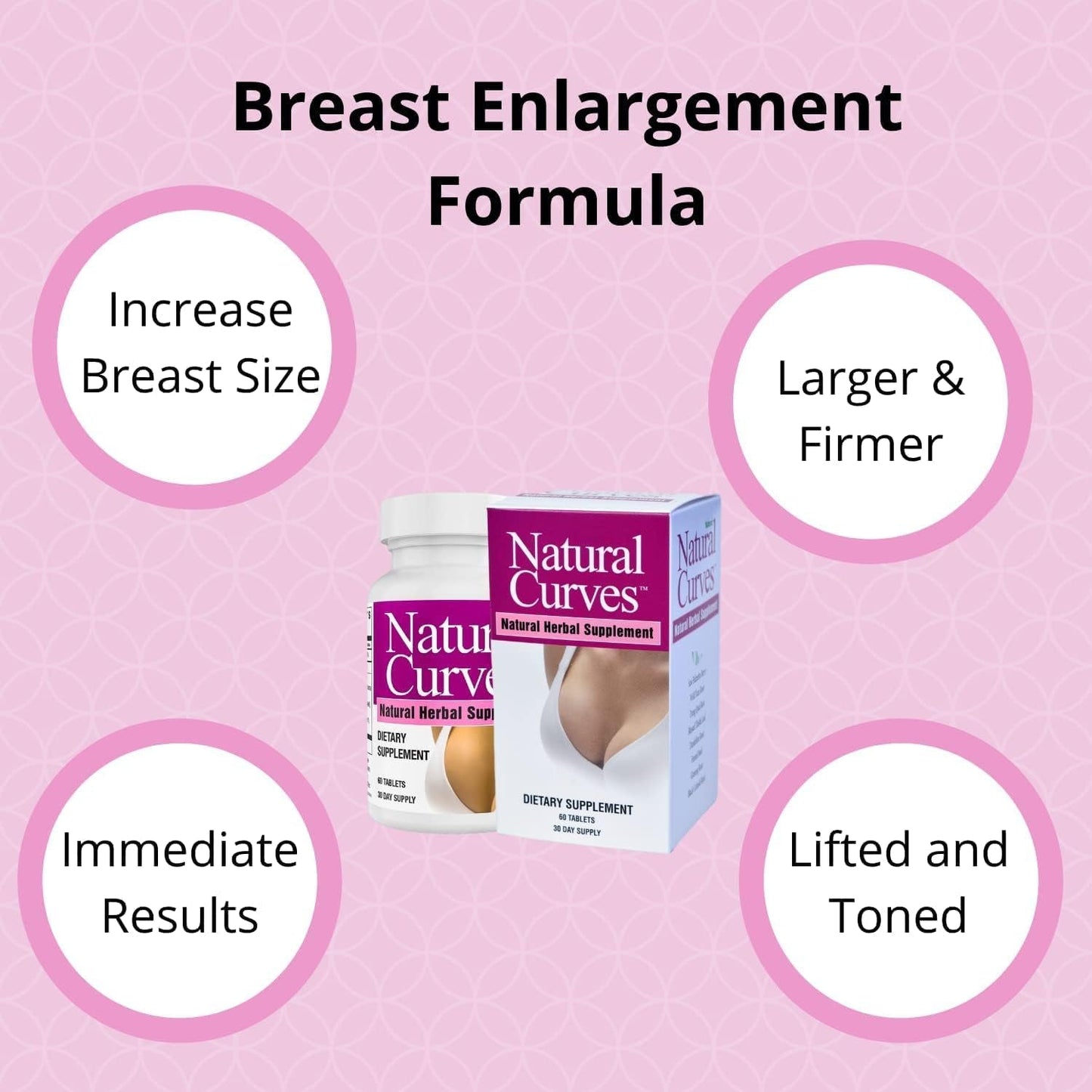 Natural Breast Enhancement Pills – Fast Acting, Vegan Formula for Fuller, Perkier Breasts –  60 Capsules