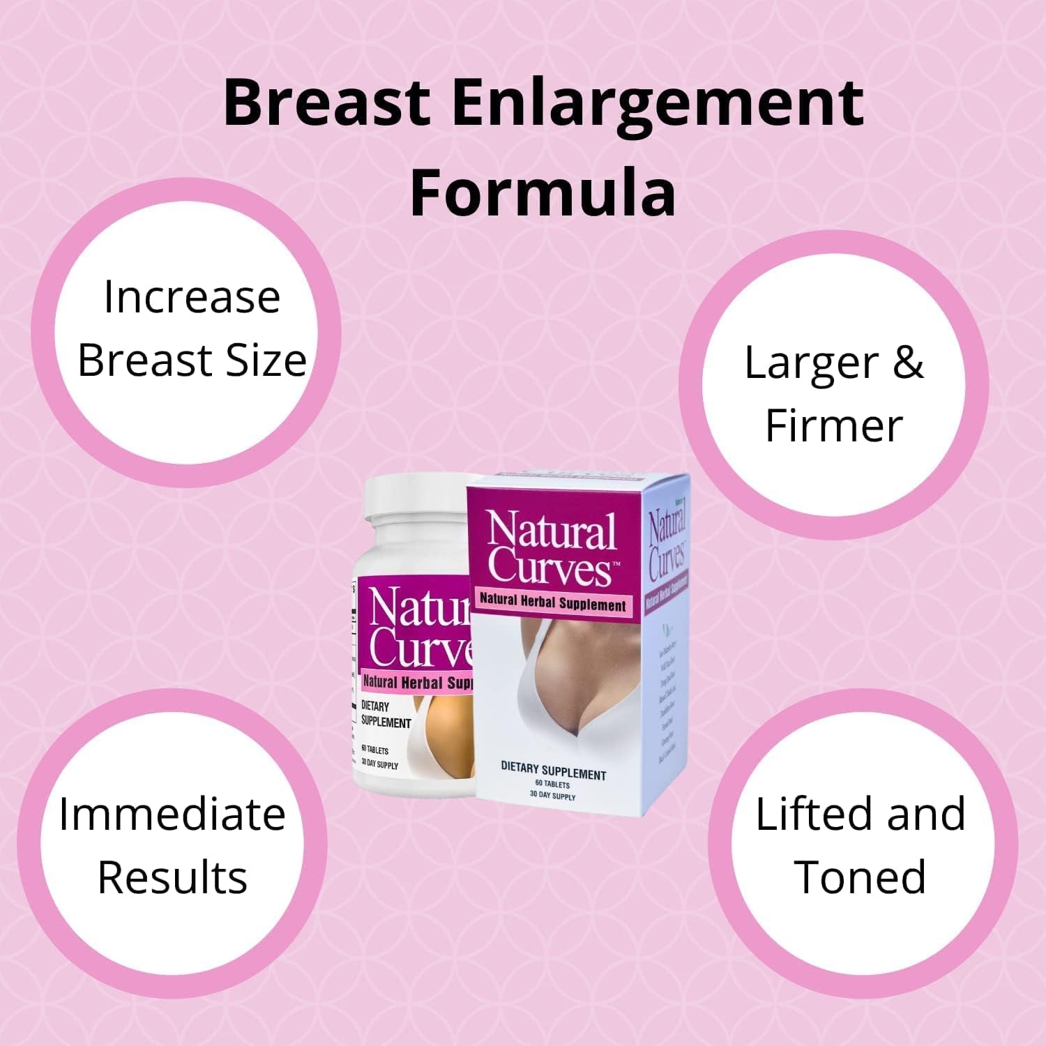 Natural Breast Enhancement Pills – Fast Acting, Vegan Formula for Fuller, Perkier Breasts –  60 Capsules
