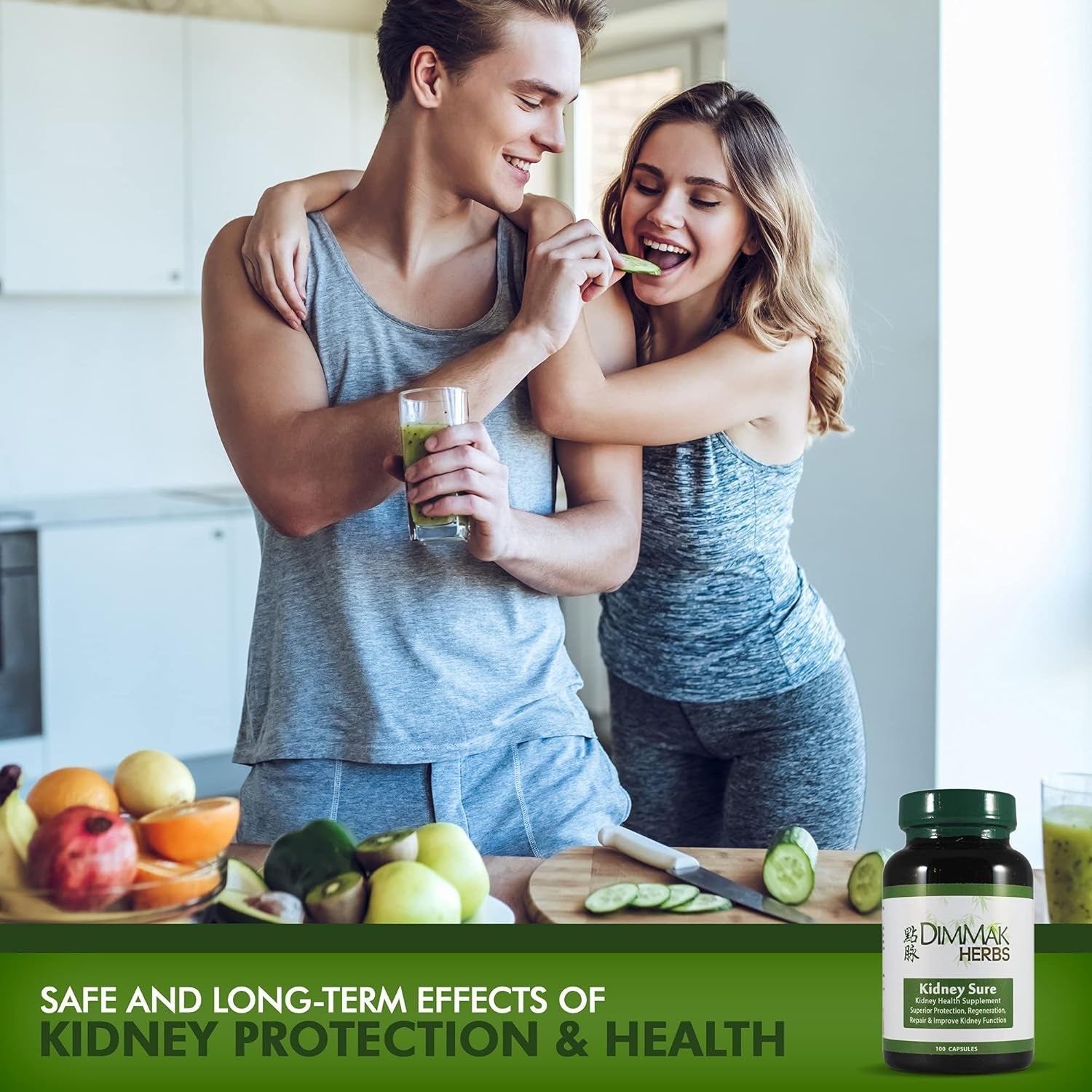 Dimmak Herbs Certified Organic Kidney Sure Health Supplement – 100 Caps 400Mg