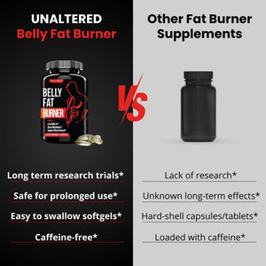 UNALTERED Belly Fat Burner for Men - Natural Weight Loss Pills to Support Reduced Body Fat - 90 Capsules