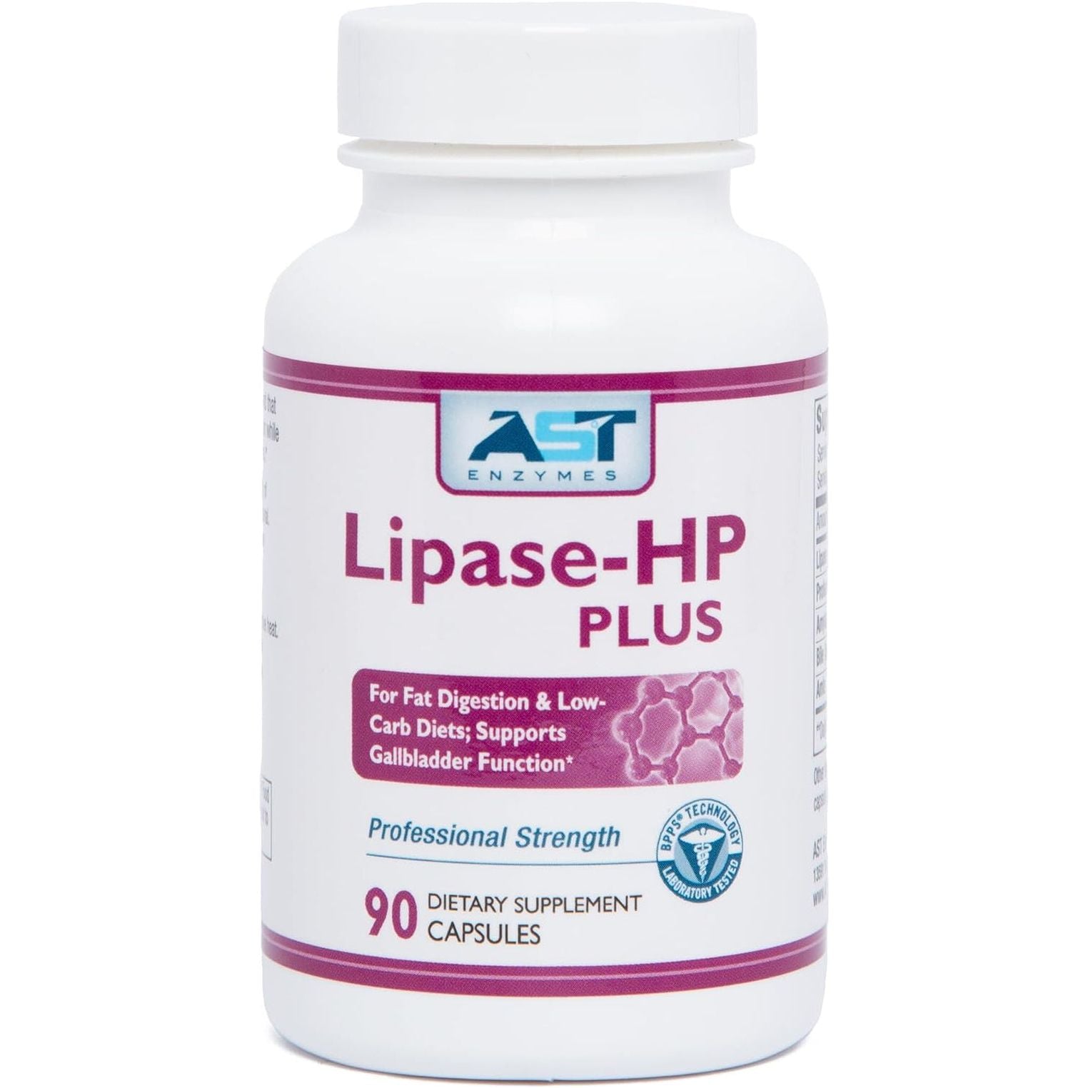 AST Enzymes Lipase-Hp plus  - Digestive Enzymes for Fat Digestion – 90 Vegetarian Capsules