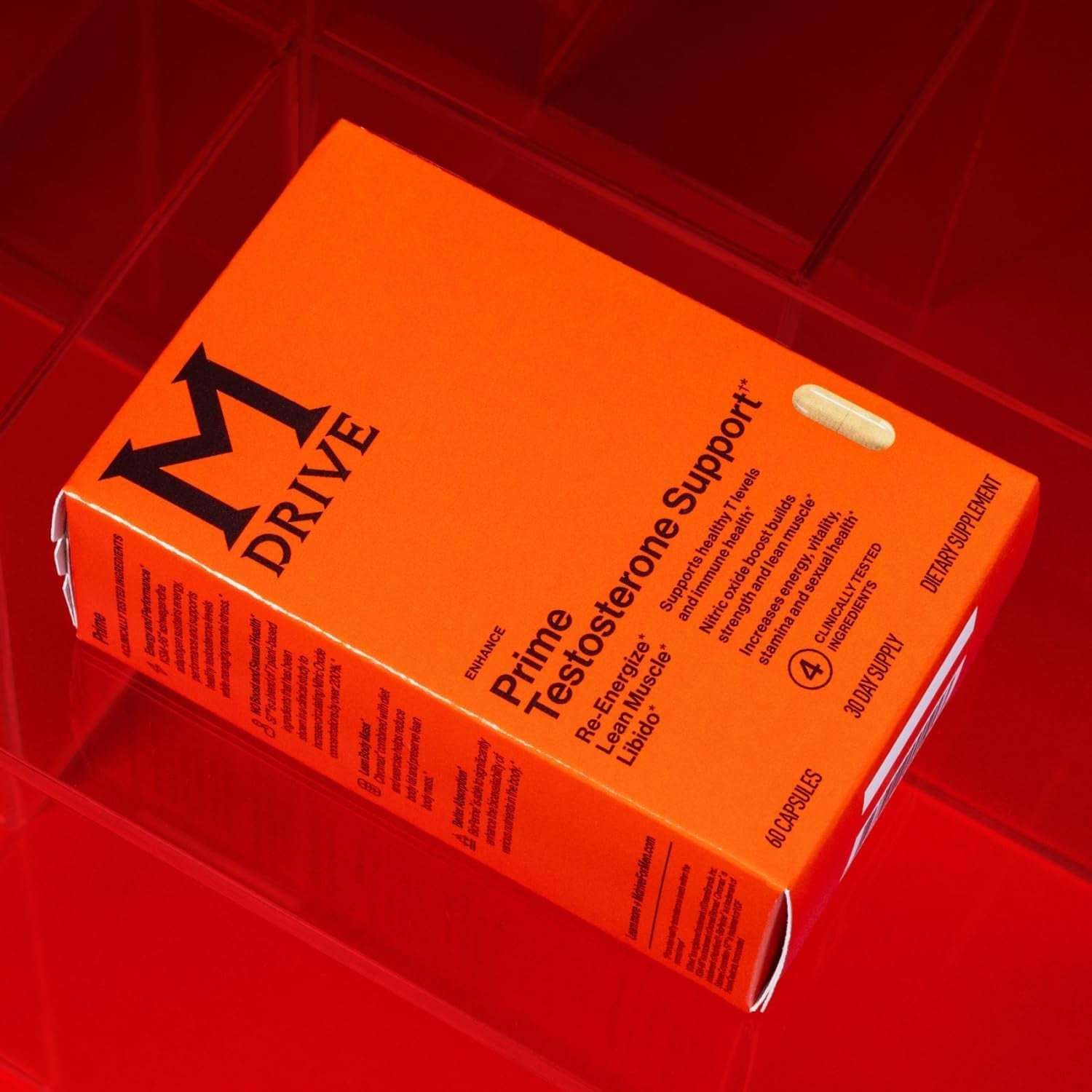 Mdrive Prime - Testosterone Support for Men, Max Energy, Stress Relief and Lean Muscle 60 Capsules