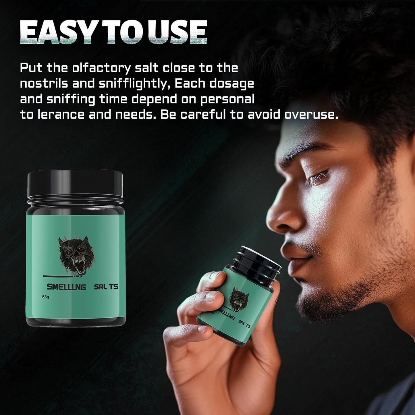 Smelling Salts, Powerful Ammonia Inhalant for Athletes in Powerlifting, Hockey, Football, Weight Lifting,1.89Oz